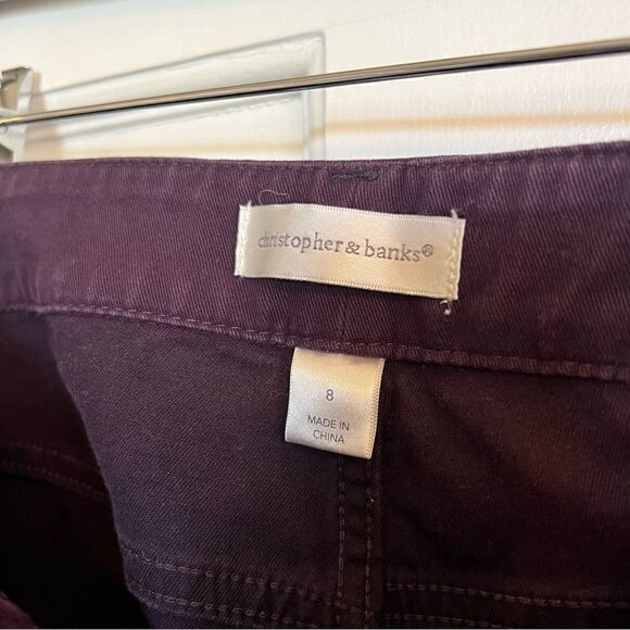 Christopher & Banks Plum signature slimming Strech fit pants 8 - Picture 5 of 8